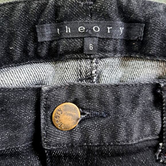 THEORY Black Bootcut Jeans Size 6 Ankle Crop Lot to Mid Rise - Picture 4 of 9